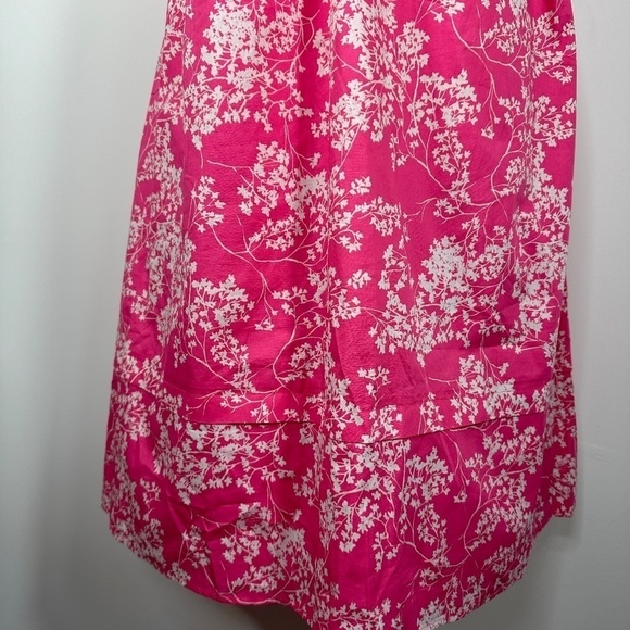 NWT Peter Som for Anthropologie Pink White Floral Midi Dress Women's size Small - Picture 6 of 14